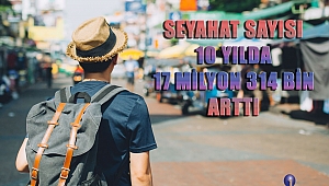 SEYAHAT SAYISI 10 YILDA 17 MİLYON 314 BİN ARTTI