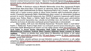 HALK SAĞLIĞI GENEL MÜDÜRLÜĞÜ KENDİ PERSONELİNİN HAKKINI KORUYAMIYOR