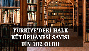 TÜRKİYE'DEKİ HALK KÜTÜPHANESİ SAYISI BİN 182 OLDU;
