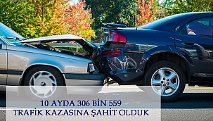 10 AYDA 306 BİN 559 TRAFİK KAZASINA ŞAHİT OLDUK