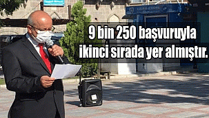 9 bin 250 başvuruyla ikinci sırada yer almıştır.