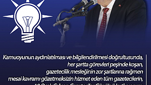 AK Parti Karaman İl Başkanı Abidin Çağlayan 10 Ocak Çalışan Gazeteciler günü