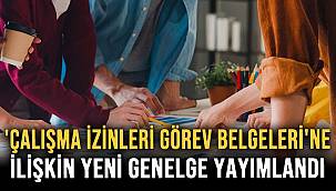 Çalışma İzin Görev Belgeleri Genelgesi Yayımlandı