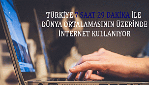 TÜRKİYE 7 SAAT 29 DAKİKA İLE DÜNYA ORTALAMASININ ÜZERİNDE İNTERNET KULLANIYOR