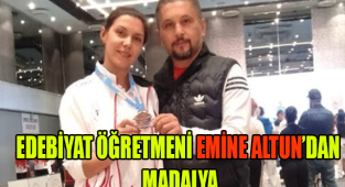 EDEBİYAT ÖĞRETMENİ EMİNE ALTUN’DAN BRONZ MADALYA