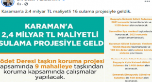 Bakan Pakdemirli Karaman'a Müjdeler verdi.