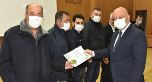 Muhtarlara Fidan Dikim Sertifikaları Verildi
