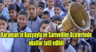 Karaman'ın Başyayla ve Sarıveliler ilçelerinde okullar tatil edildi