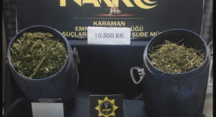 Karaman'da Uyuşturucu operasyonu 10.5 kg esrar ele geçirildi.