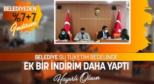 BELEDİYE SU TÜKETİM BEDELİNDE EK BİR İNDİRİM DAHA YAPTI