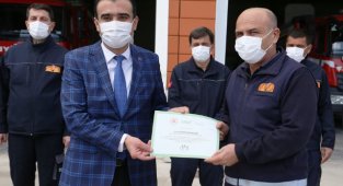 İÇİŞLERİ BAKANLIĞI’NDAN İTFAİYE ERLERİNE TEŞEKKÜR BELGESİ