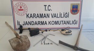 KAÇAK KAZI YAPAN ŞAHIS YAKALANDI