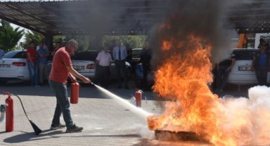 KMÜ'DE YANGIN TATBİKATI YAPILDI