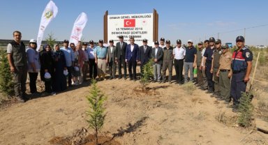 15 TEMMUZ ŞEHİTLERİ İÇİN FİDAN DİKİMİ GERÇEKLEŞTİ