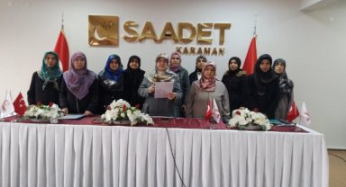 Saadet Partisi Karaman Kadın Kolları Başkanı Havva Şahin Yoksulluk ve Gıda konusunda bir basın açıklaması yaptı.