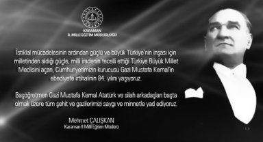 İl Müdürü Mehmet Çalışkan'ın 10 Kasım Atatürk'ü Anma Günü Mesajı