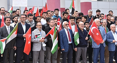 KMÜ’DE İSRAİL’İN GAZZE’YE YÖNELİK SALDIRILARI PROTESTO EDİLDİ