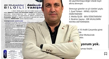 Şiir Yarışmasında Üçüncülük Ödülü Karaman’a